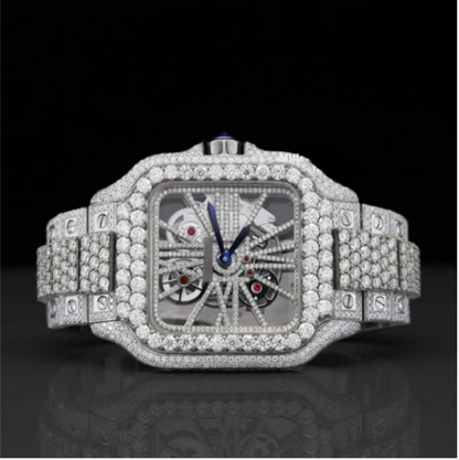 Aesthetic Two Tone Moissanite Watch For Men Automatic Movement