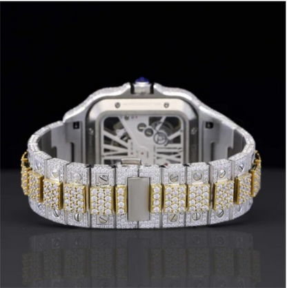 Aesthetic Two Tone Moissanite Watch For Men Automatic Movement