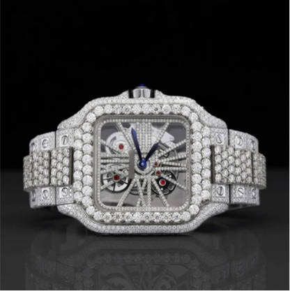 Aesthetic Two Tone Moissanite Watch For Men Automatic Movement