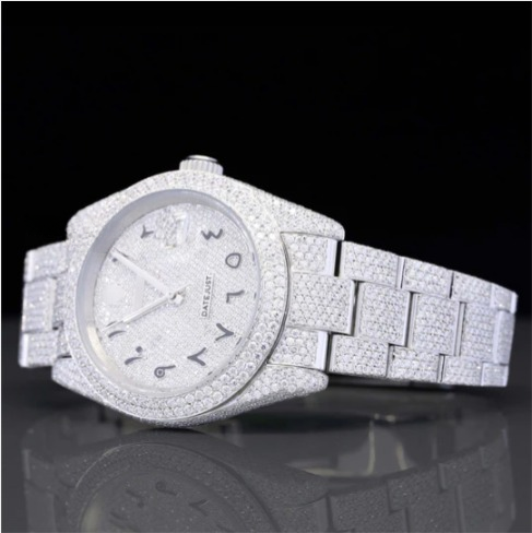 Classic Fully Iced Out Moissanite Watch Automatic For Men