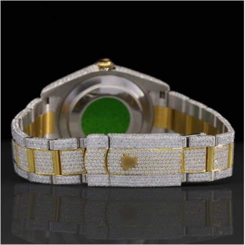 Classic Fully Iced Out Moissanite Watch With Japan Automatic Movement For Men