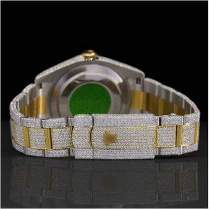 Classic Fully Iced Out Moissanite Watch With Japan Automatic Movement For Men
