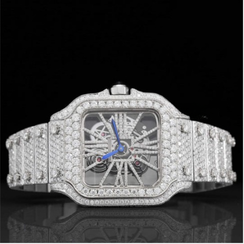 Iced Out Moissanite Watch Hip Hop Automatic Watch For Men