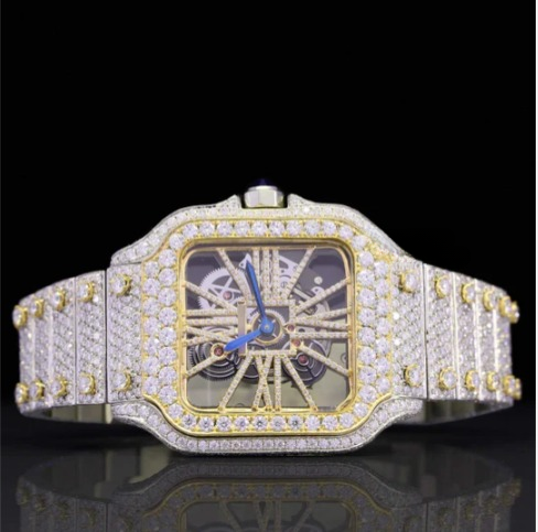 Iced Out Moissanite Watch Hip Hop Automatic Watch For Men