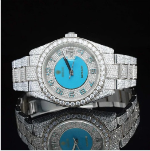 Pretty Iced Out Automatic Superior Moissanite Diamond Watch