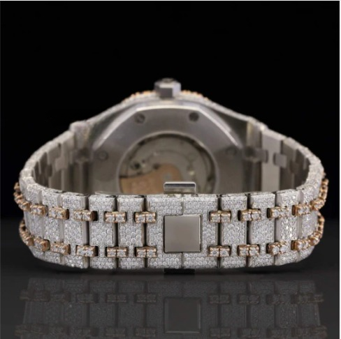 Amazing White Iced Out Moissanite Watch With Swiss Automatic Movement
