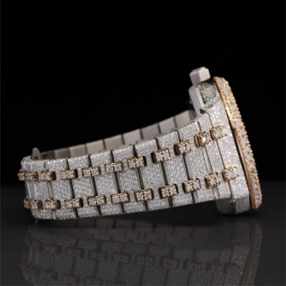 Amazing White Iced Out Moissanite Watch With Swiss Automatic Movement