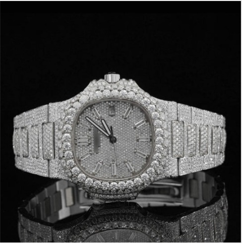 Classic Two Tone Moissanite Diamond Iced Out Automatic Watch
