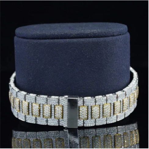 Classic Two Tone Moissanite Diamond Iced Out Automatic Watch