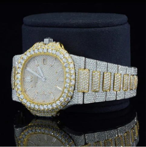 Classic Two Tone Moissanite Diamond Iced Out Automatic Watch