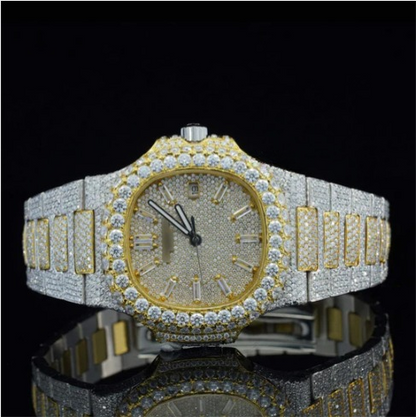 Classic Two Tone Moissanite Diamond Iced Out Automatic Watch