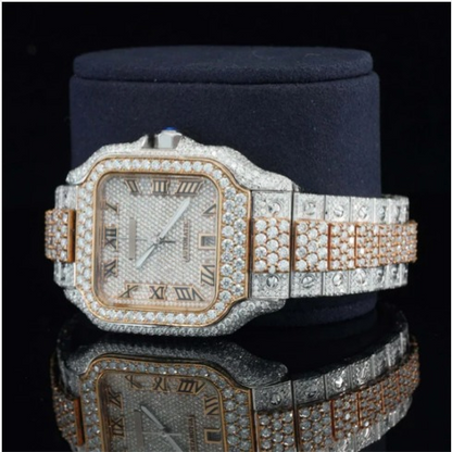 Awesome Iced Out Moissanite Watch For Men Sapphire Crystal Glass