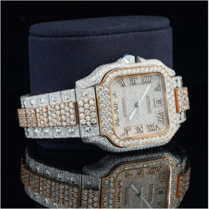 Awesome Iced Out Moissanite Watch For Men Sapphire Crystal Glass