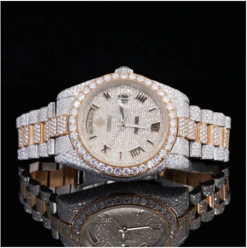 Stylish Full Body Diamond Iced Out Moissanite Watch Luxurious For Men