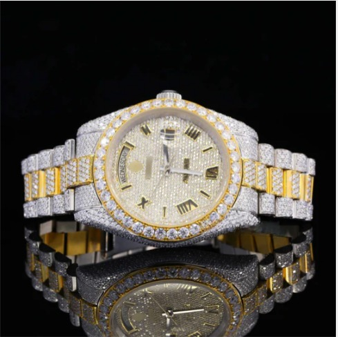Stylish Full Body Diamond Iced Out Moissanite Watch Luxurious For Men