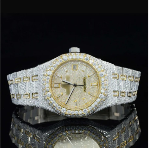 Magnificent Moissanite Diamond Iced Out Bust Down Watch For Men