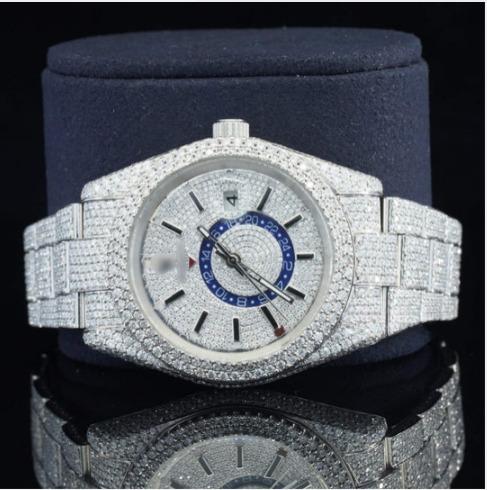 Superior White Gold Color Moissanite Diamond Iced Out Watch
