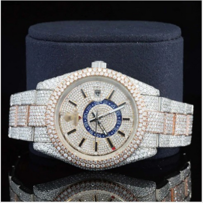 Fabulous White Dial Moissanite Diamond Watch for men