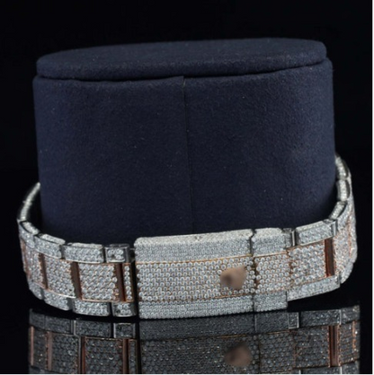 Fabulous White Dial Moissanite Diamond Watch for men