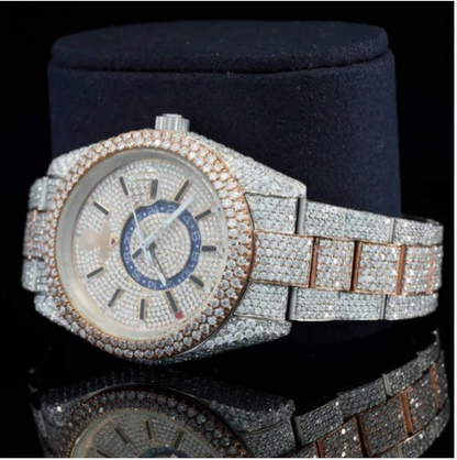 Fabulous White Dial Moissanite Diamond Watch for men