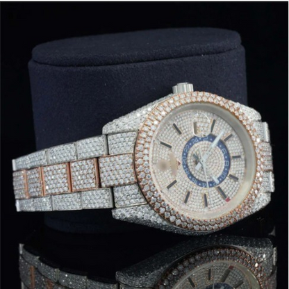 Fabulous White Dial Moissanite Diamond Watch for men