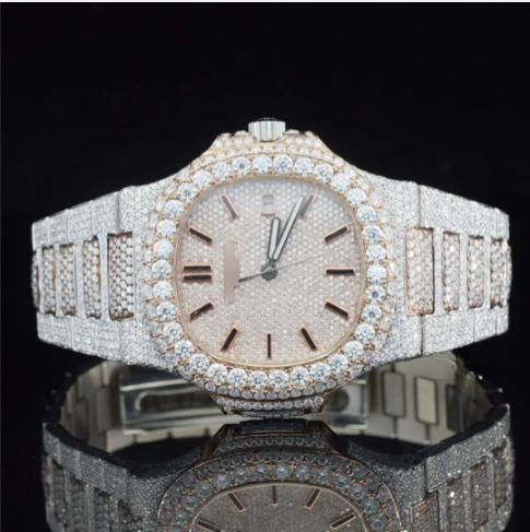 Elegant Moissanite Diamond Iced Out And Automatic Wrist Watch
