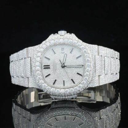 Elegant Moissanite Diamond Iced Out And Automatic Wrist Watch