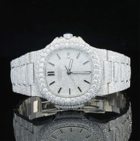 Elegant Moissanite Diamond Iced Out And Automatic Wrist Watch