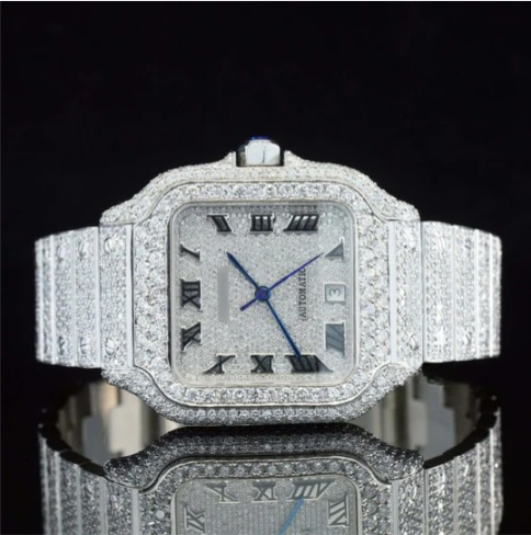 Fully Diamond Iced Out Moissanite Watch For Men