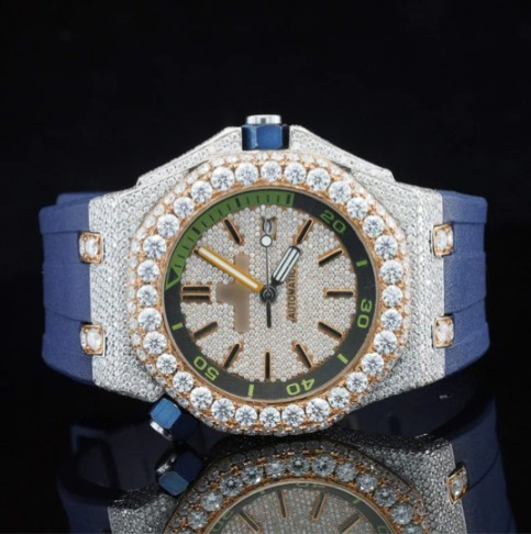 Awesome Diamond Iced Out Chronograph Wrist Moissanite Watch