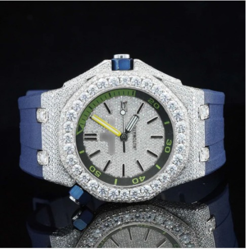 Awesome Diamond Iced Out Chronograph Wrist Moissanite Watch
