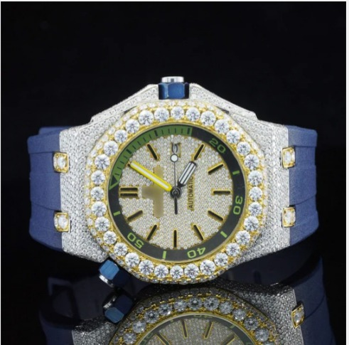 Awesome Diamond Iced Out Chronograph Wrist Moissanite Watch