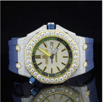 Awesome Diamond Iced Out Chronograph Wrist Moissanite Watch