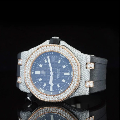 Fabulous Moissanite Watch Iced Out Automatic Wrist Watch For Men