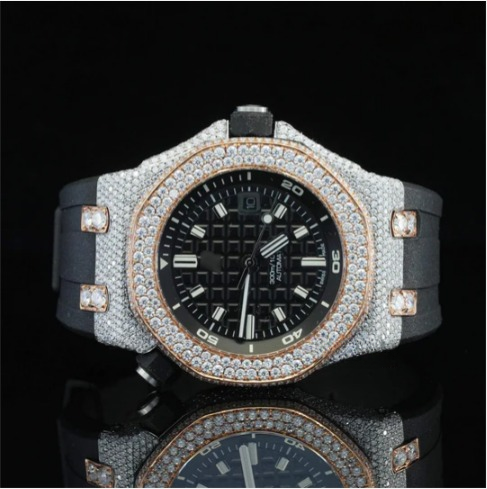 Fabulous Moissanite Watch Iced Out Automatic Wrist Watch For Men