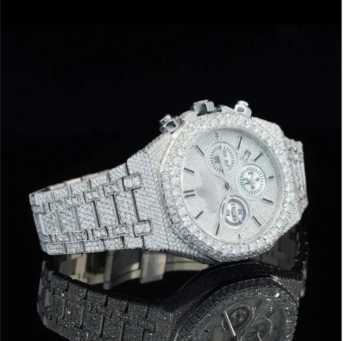 Fabulous Iced Out Automatic Moissanite Diamond Wrist Watch For Men