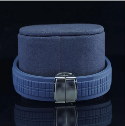 Iced Out Moissanite Watch Blue Color Belt Automatic Watch For Men