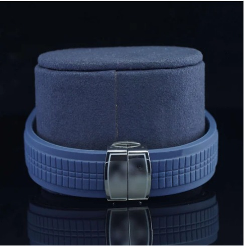 Iced Out Moissanite Watch Blue Color Belt Automatic Watch For Men