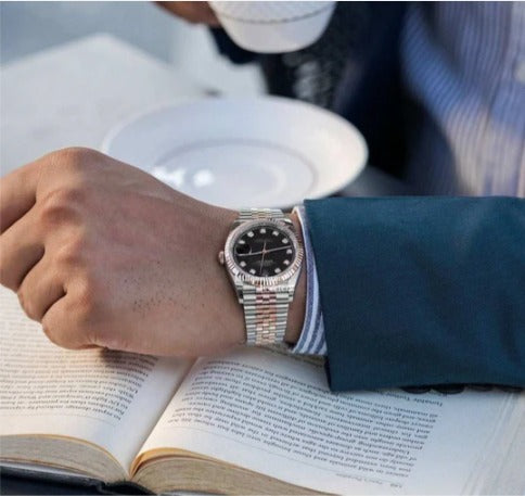 Fancy Rose And Silver Color Fully Automatic Plain Watch