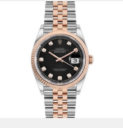 Fancy Rose And Silver Color Fully Automatic Plain Watch