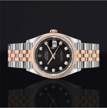 Fancy Rose And Silver Color Fully Automatic Plain Watch