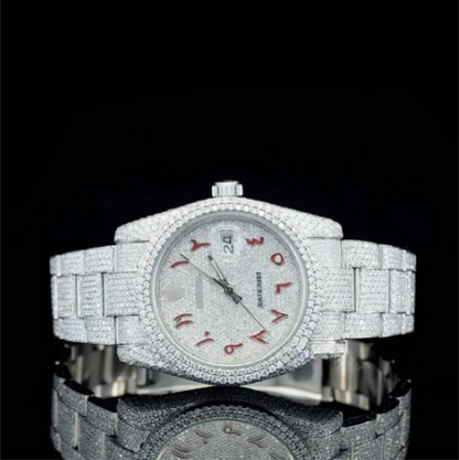 Stylish Marvelous Iced Out White Dial Moissanite Watch