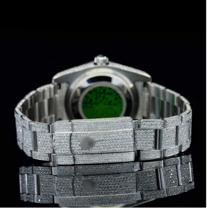 Stylish Marvelous Iced Out White Dial Moissanite Watch