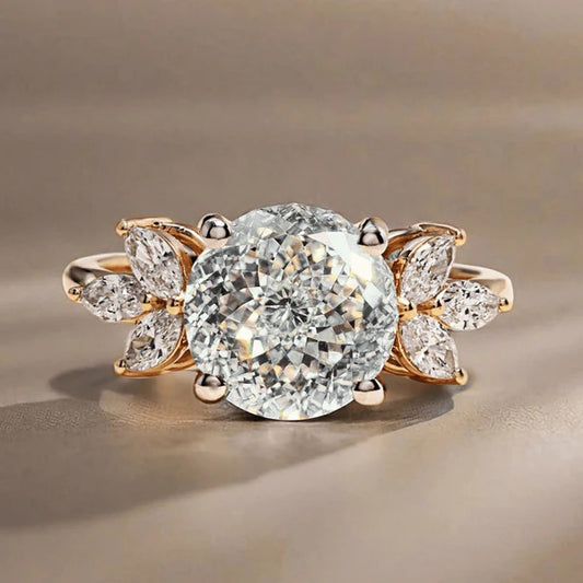 Classy Jewels 3 Ct Portuguese Solitaire Ring with Marquise Petal