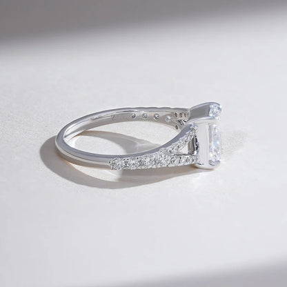 Classy Jewels Split Shank Pave' 1 Ct Radiant Solitaire Ring