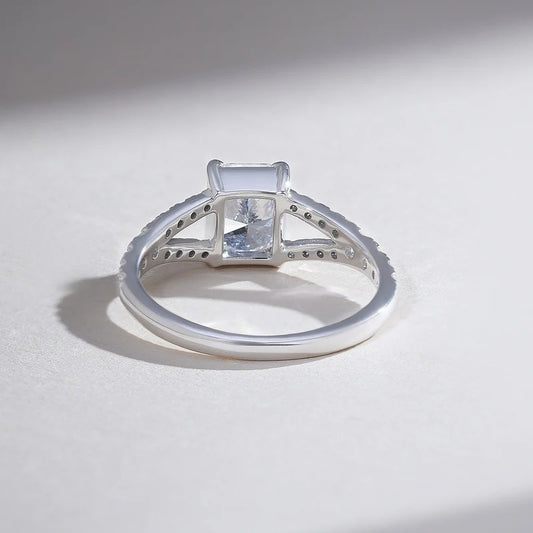 Classy Jewels Split Shank Pave' 1 Ct Radiant Solitaire Ring