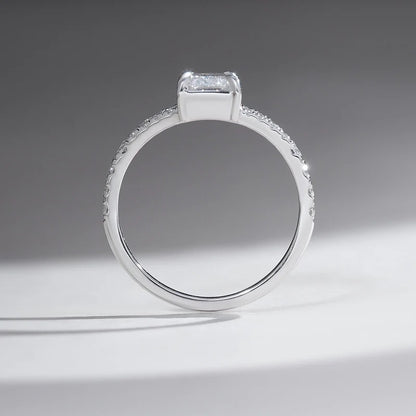 Classy Jewels Split Shank Pave' 1 Ct Radiant Solitaire Ring