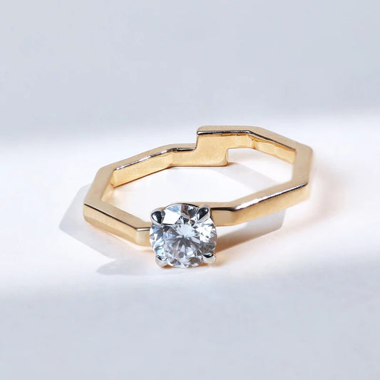 Classy Jewels Hexa 0.7 Ct Solitaire Ring