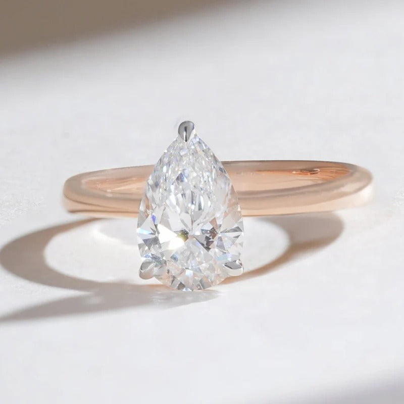 Classy Jewels Iconic 1.5 Ct Pear Solitaire Ring