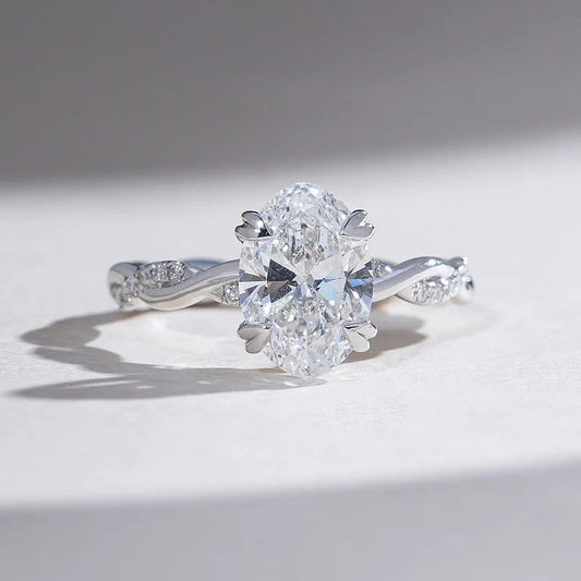Classy Jewels 2 Ct Twisted Love Oval Solitaire Ring